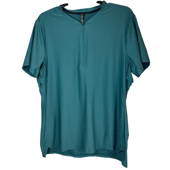 Lululemon Vented Tennis Short Sleeve Shirt Green Jasper 1/4 Quarter Zip Men's XL - Picture 9 of 12